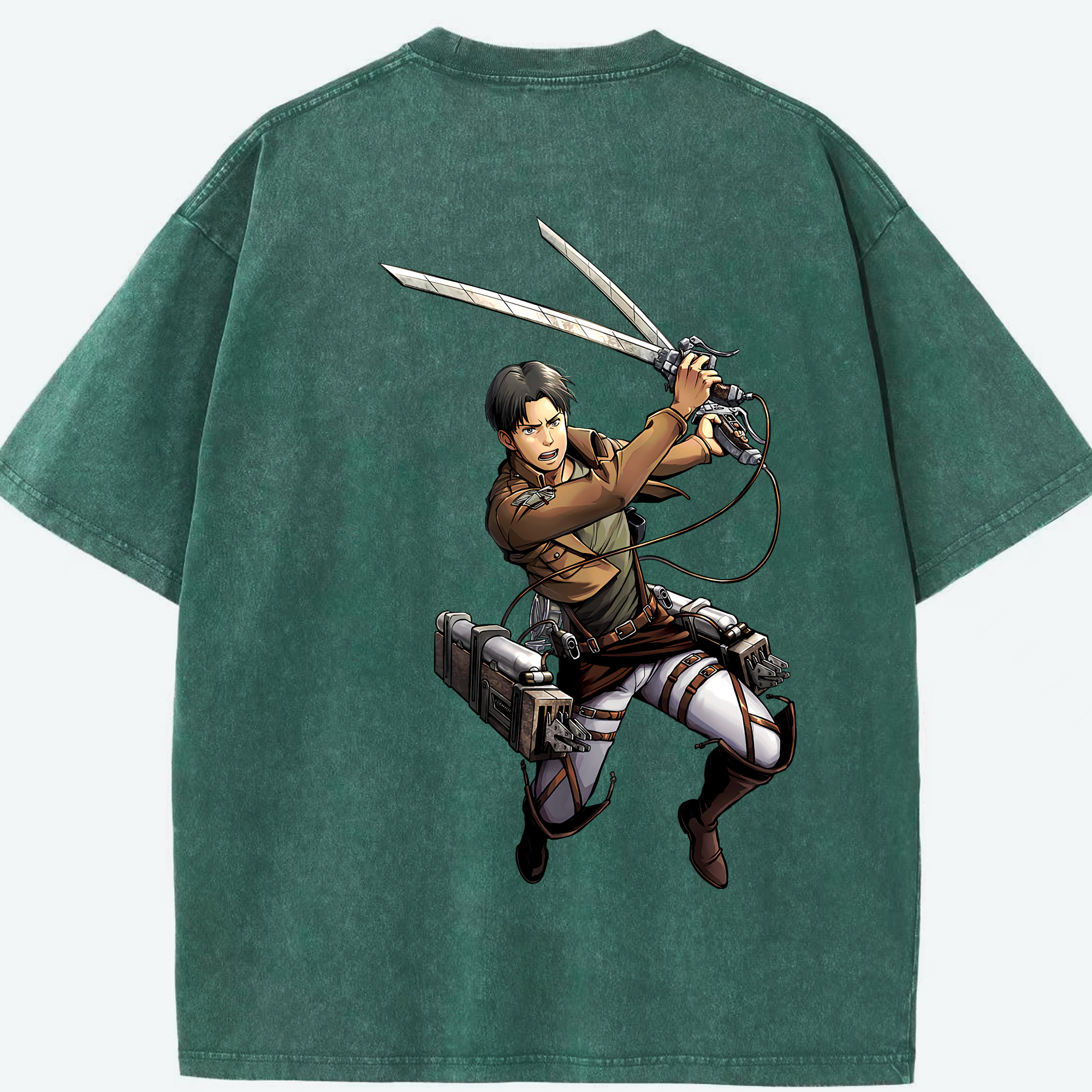 （画像用） 進撃の巨人 Attack on Titan 綿100% ヴィンテージ風 半袖Tシャツ（背面プリント）